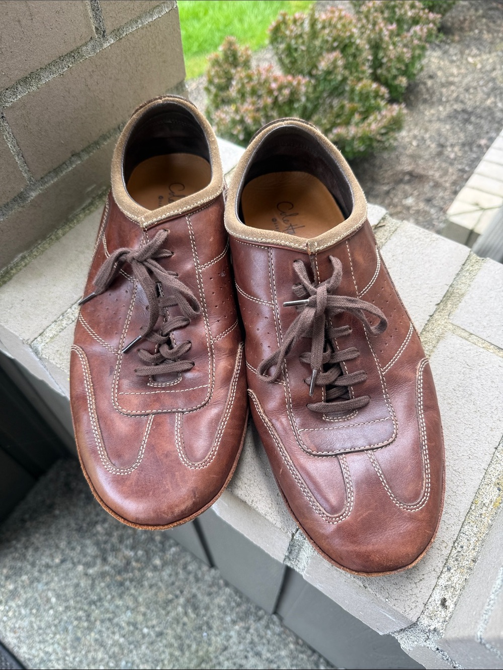 Cole Haan Men's Brown Leather Casual Lace-Up Shoe, size 12